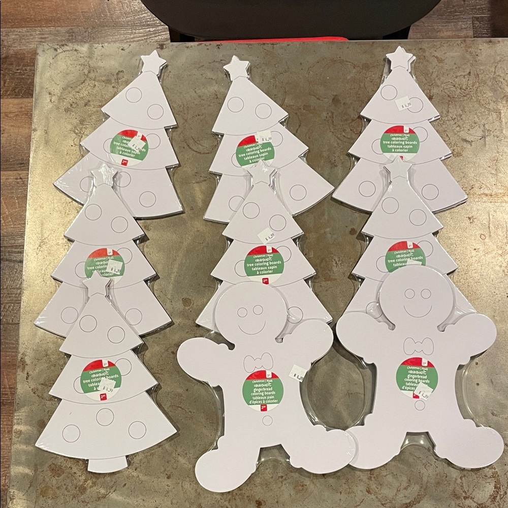 White Christmas Tree and Gingerbread Man Craft Set
